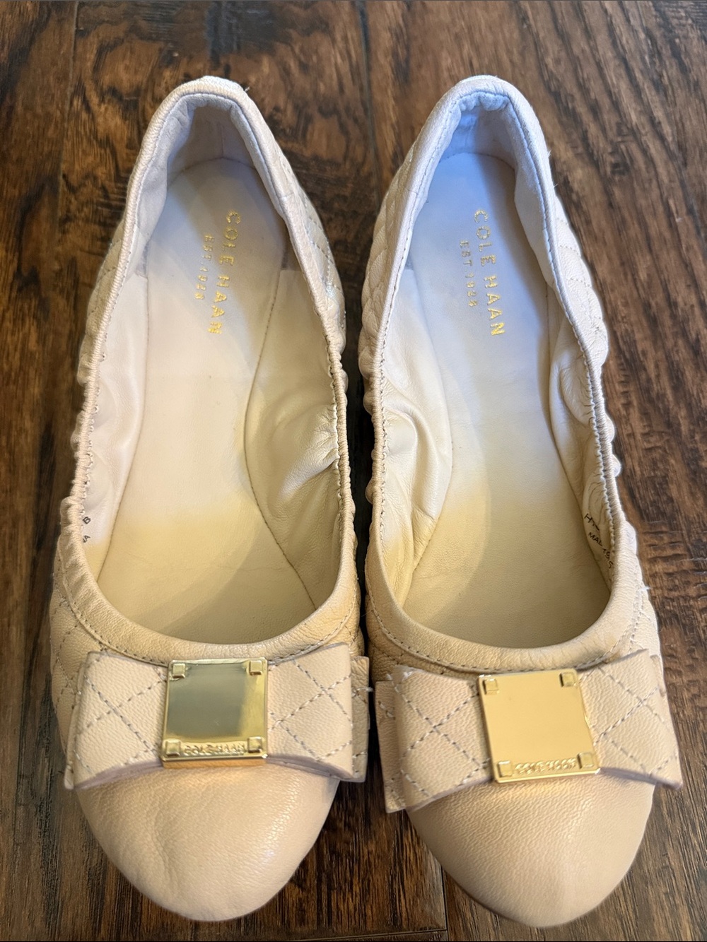 Cole Haan Tali Quilted Nude Ballet Flats, size 7 - Picture 2 of 9